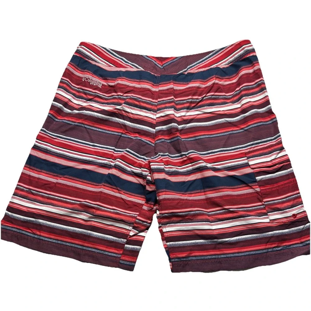Columbia mens PFG Boarding Shorts 40 Beach Swimming Surfing Red Striped